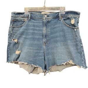 Abercrombie Curve Love 4” Mom Shorts High Rise Distressed 34